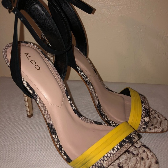 Aldo Shoes - Aldo Snakesskin-trim Ankle strap Sandals